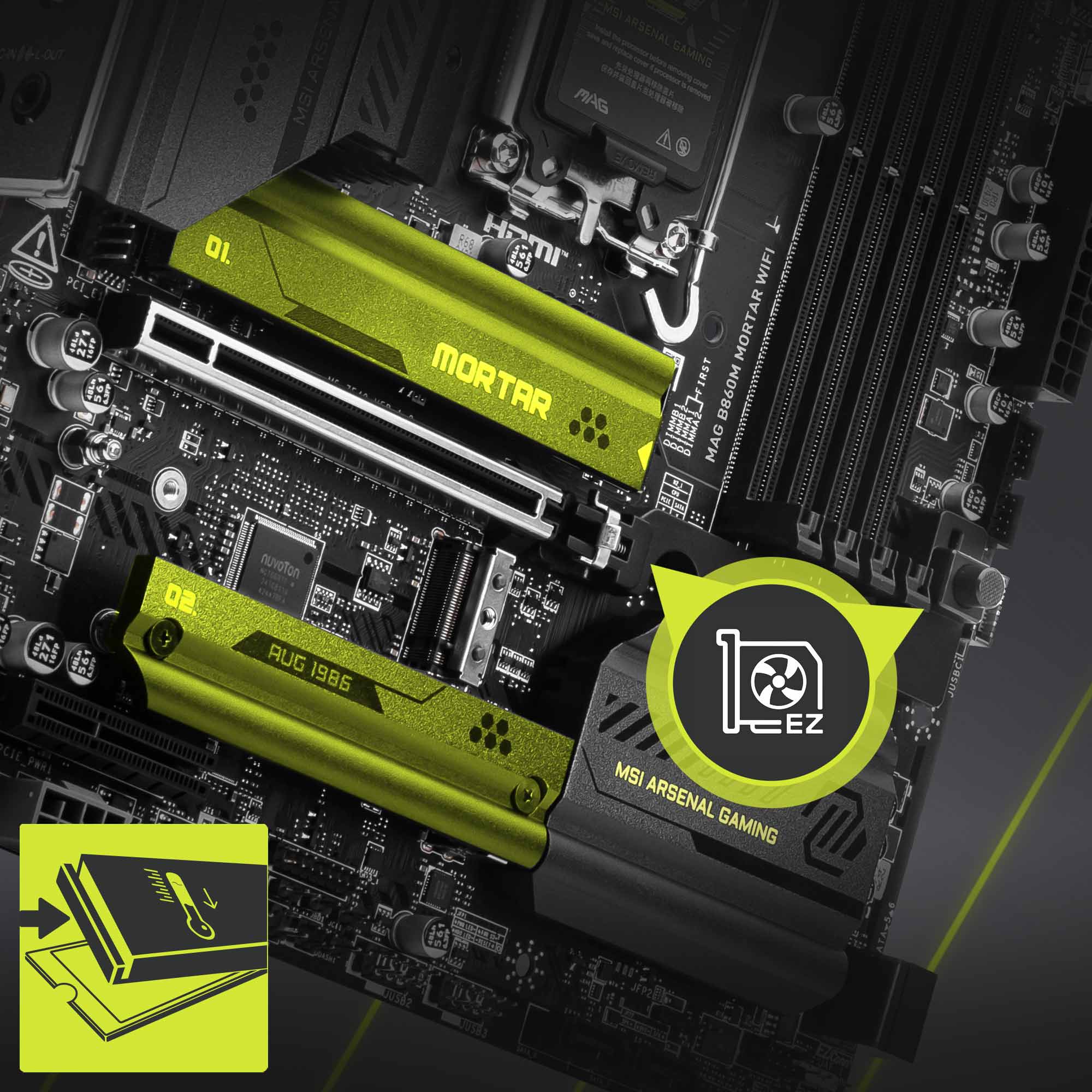 MAG B860M MORTAR WIFI Motherboard, mATX - Supports Intel Core